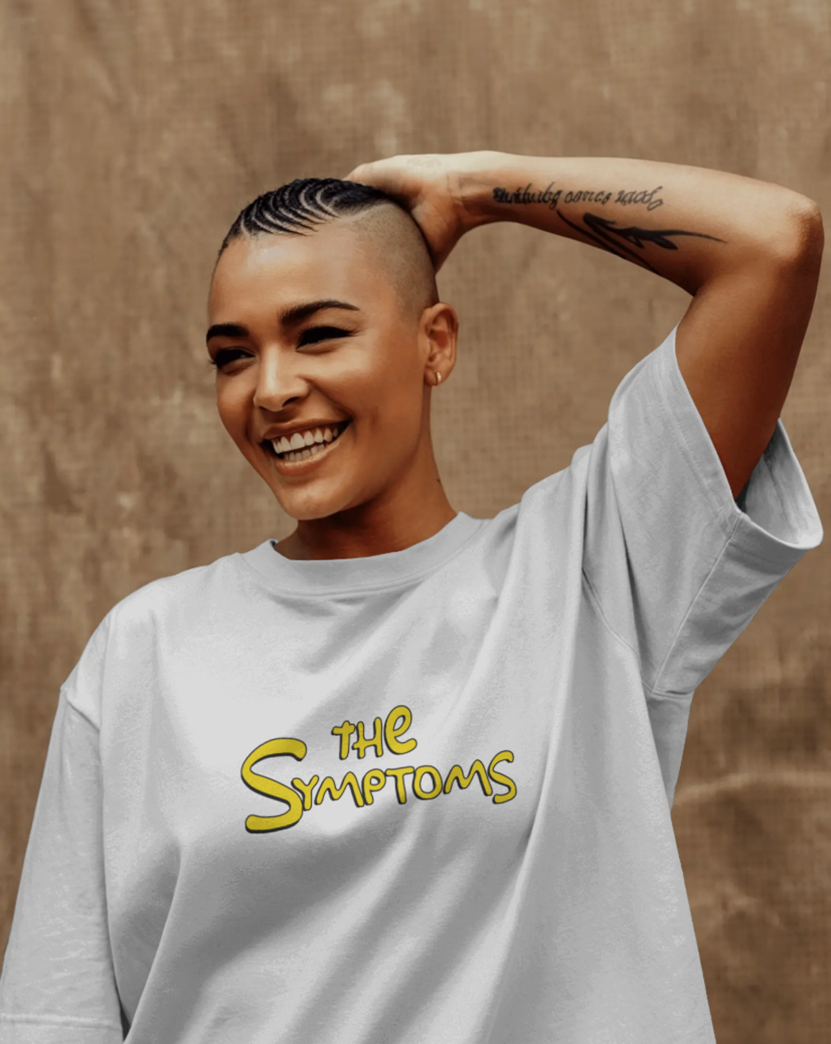 The Symptoms White Oversized T-Shirt for Women Funny Aesthetic Tee