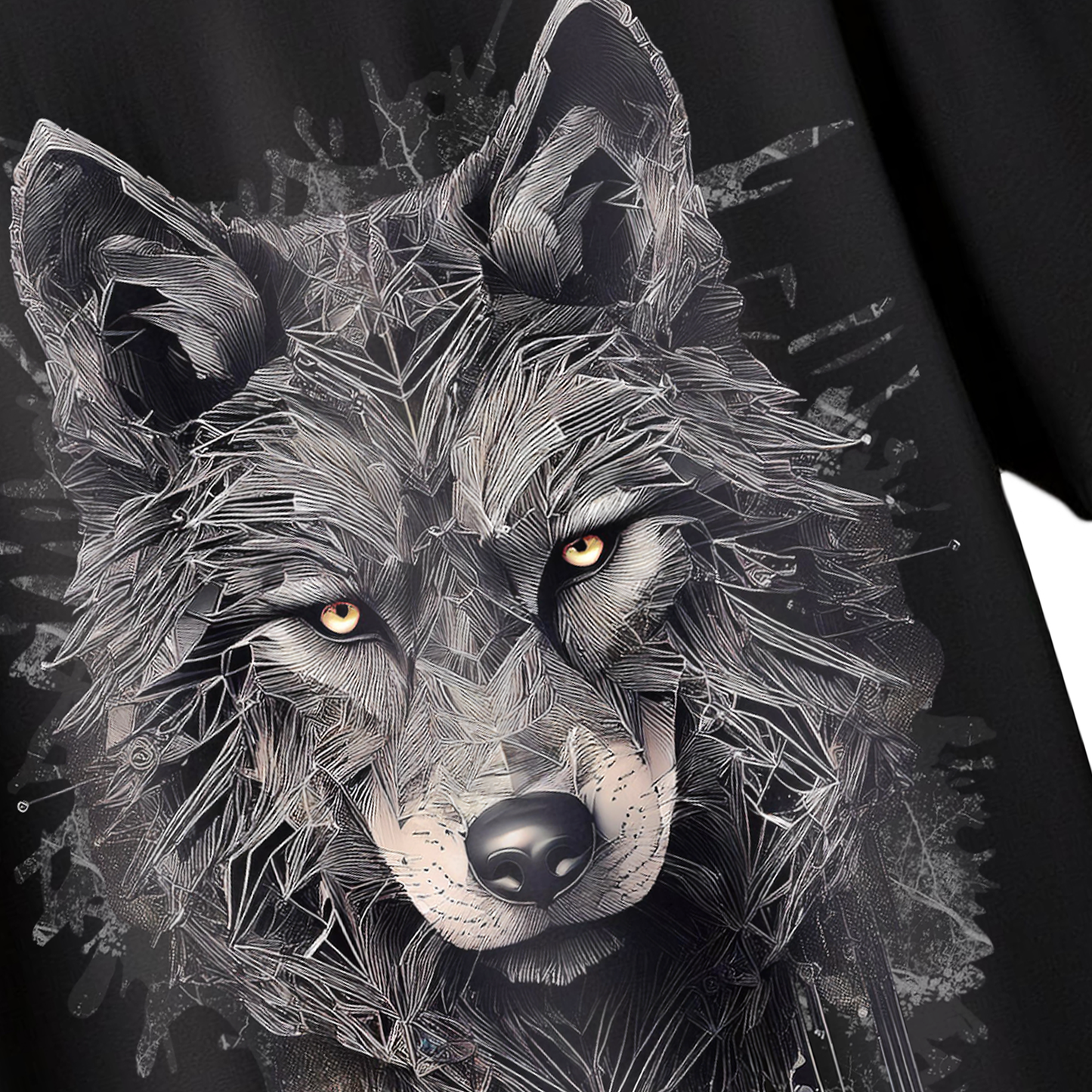 Alpha Wolf Graphic Printed Black Oversized T-Shirt for Men | Streetwear Aesthetic Tee India