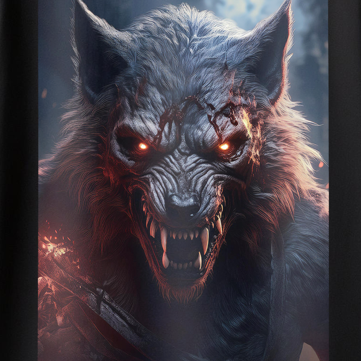 Lunar Wraith – Oversized Werewolf Graphic T-Shirt for Men & Boys