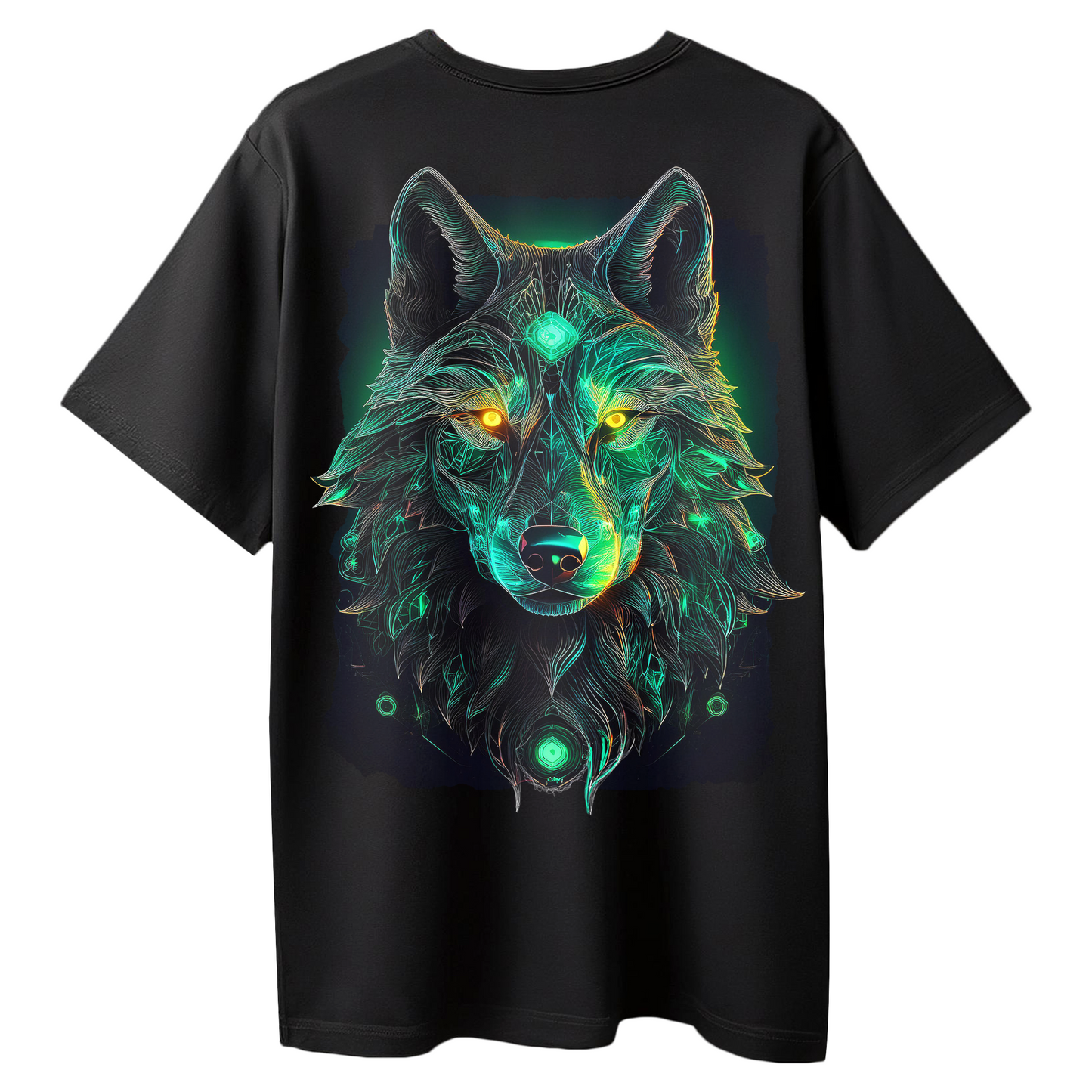 Code Fury Graphic Wolf Oversized T-Shirt for Women & Girls - Graphic Printed Oversized T-shirt