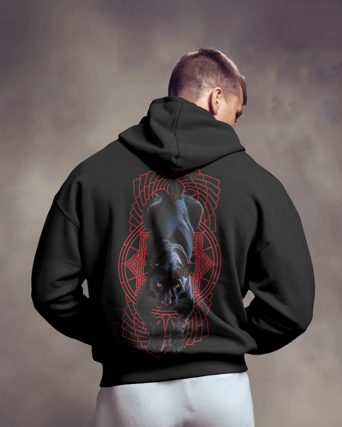 Black Panther Graphic Hoodie for Men | Black Streetwear Hoodie