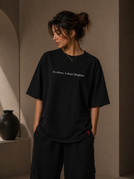 Chaos Oversized T Shirt for Women | Luxury Exclusive Artwork Graphic Oversized T Shirt | Premium Boxy Fit Streetwear Tee