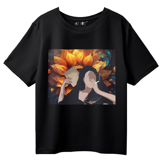 Wild Bloom Oversized T-Shirt for Women - Exclusive Artwork T-shirt