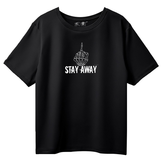 Stay Away – Black Oversized T-Shirt for Men & Boys