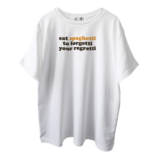 Eat Spaghetti Oversized T-Shirt for Women & Girls - Funny Quote T-shirt