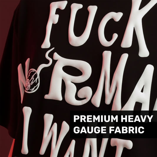 I Want Magic Puff Print Black Oversized T-Shirt for Women | 3D Raised Graphic Streetwear Tee