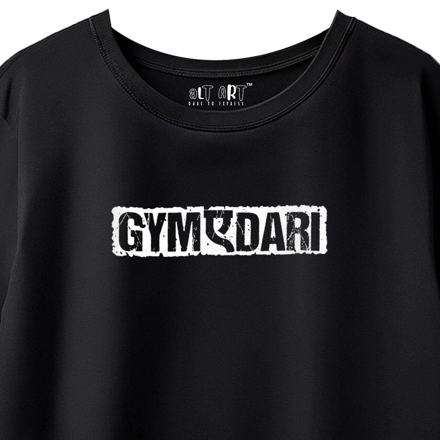 Gym-a-daari Black Oversized Gym T-Shirt for Women - Workout Oversized T-Shirt