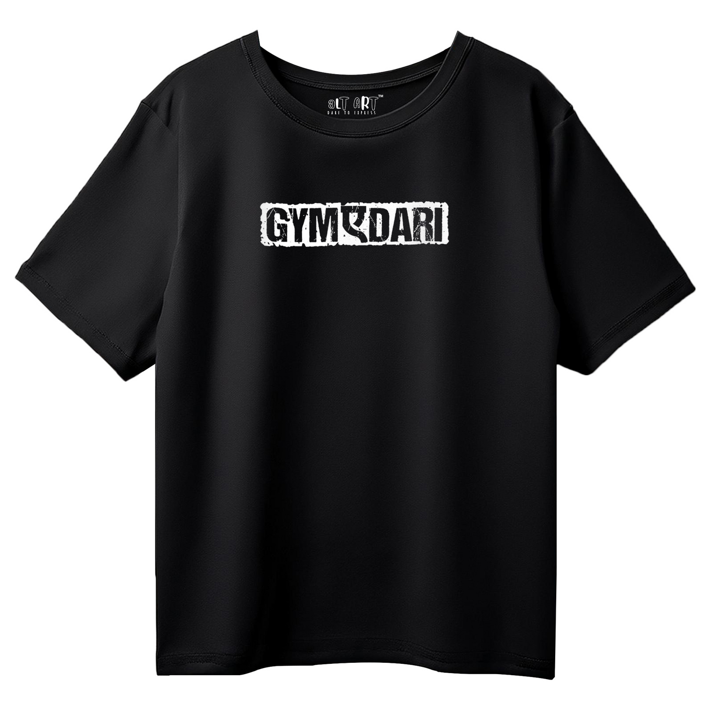 Gym-a-daari Black Oversized Gym T-Shirt for Women - Workout Oversized T-Shirt