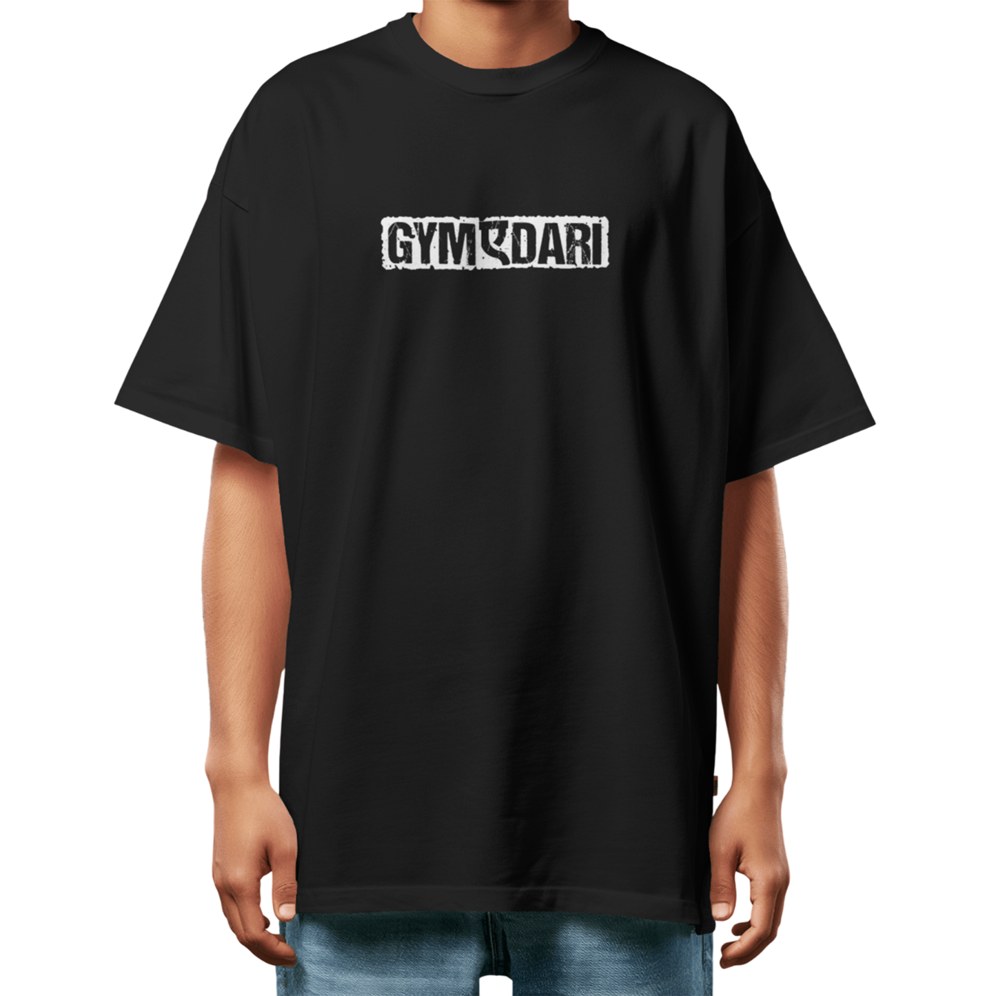 Gym-a-daari Black Oversized Gym T-Shirt for Men - Workout Streetwear T-Shirt