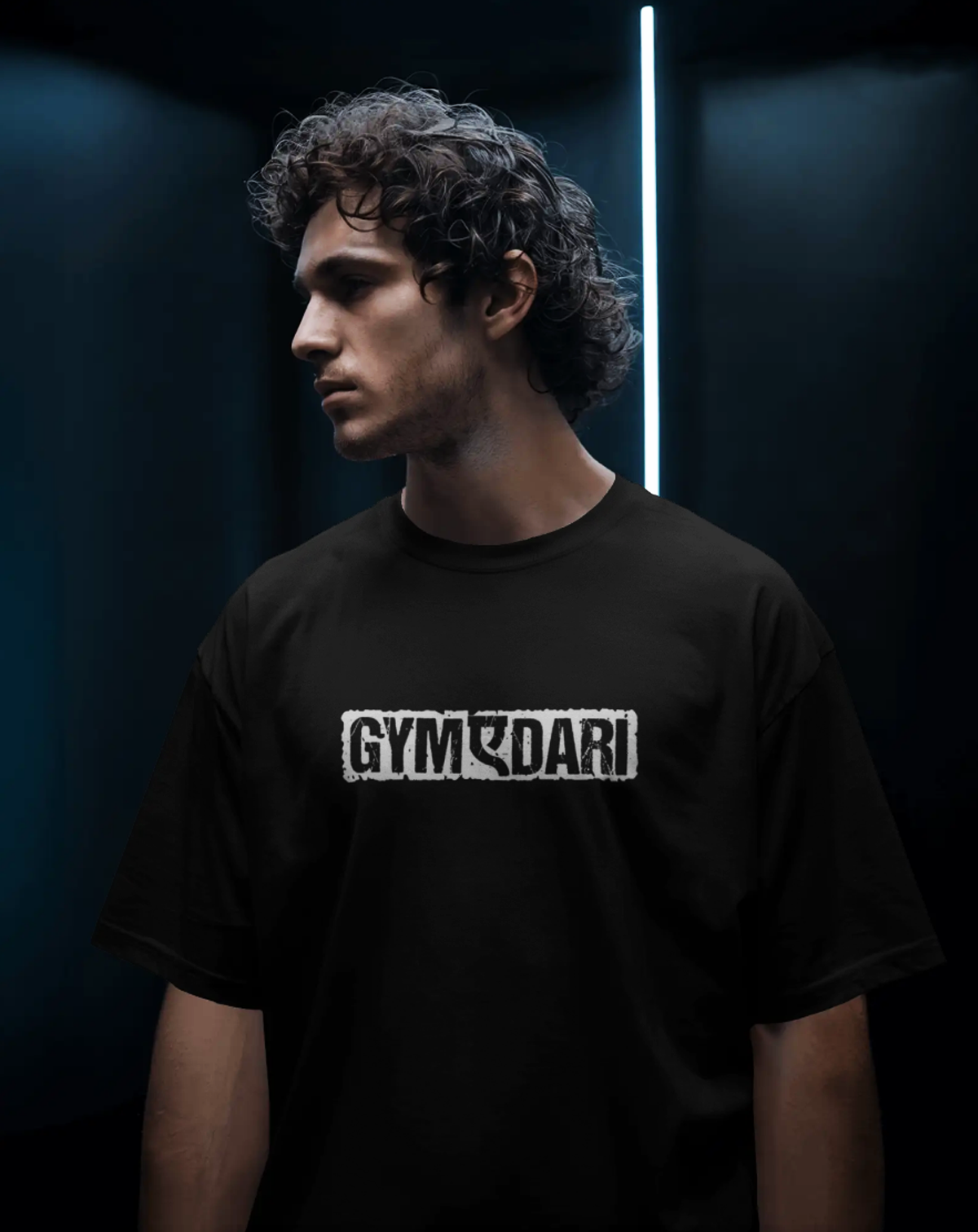 Gym-a-daari Black Oversized Gym T-Shirt for Men - Workout Streetwear T-Shirt