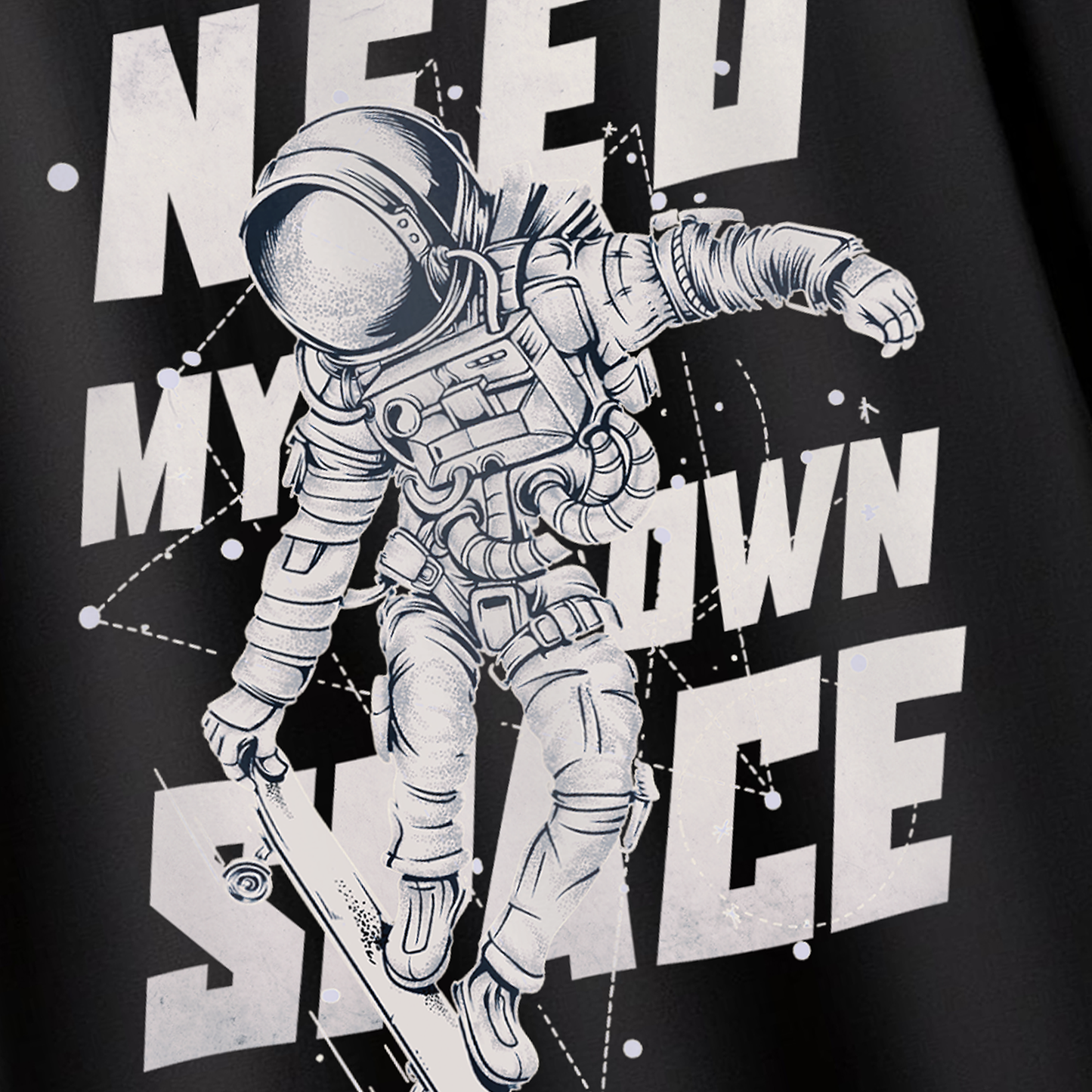 I Need Some Space Astronaut Graphic Printed Oversized T-Shirt for Men