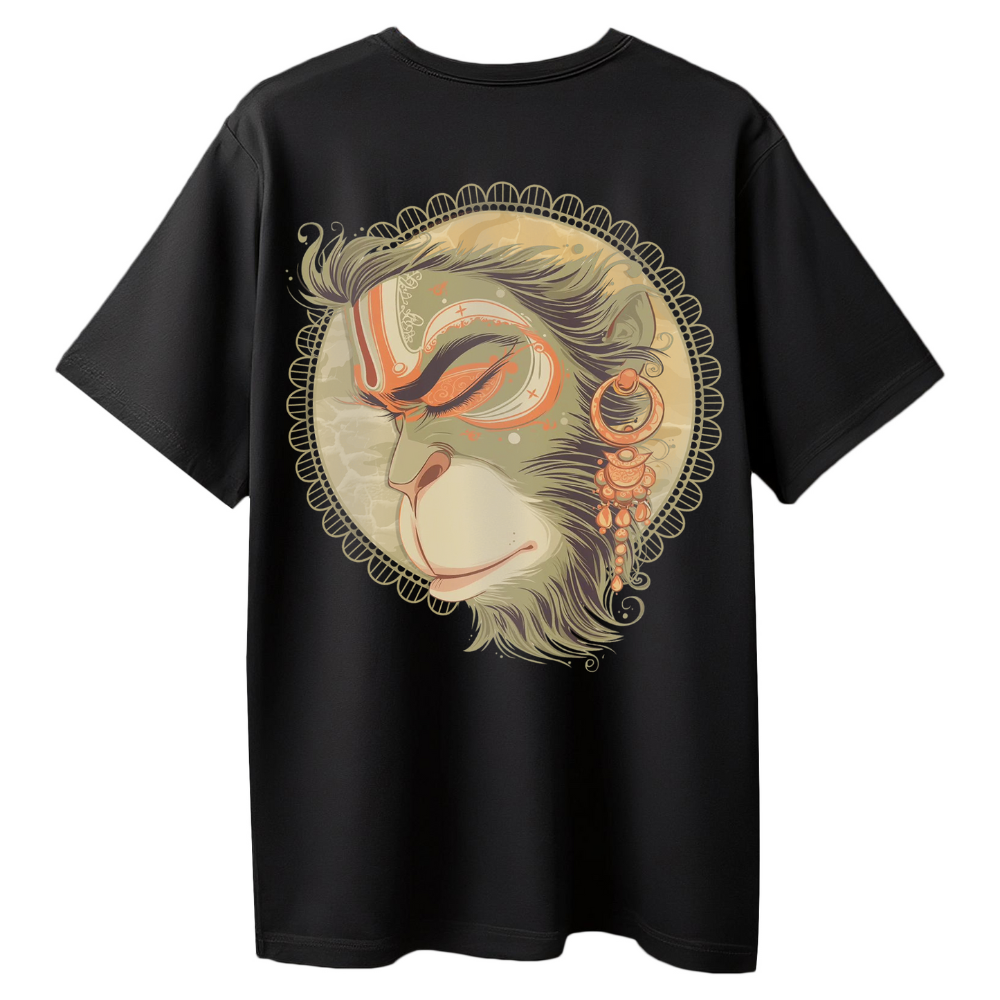 Jai Hanuman Black Oversized T-Shirt for Men & Boys | Jai Bajrangbali Graphic Printed Oversized T-Shirt