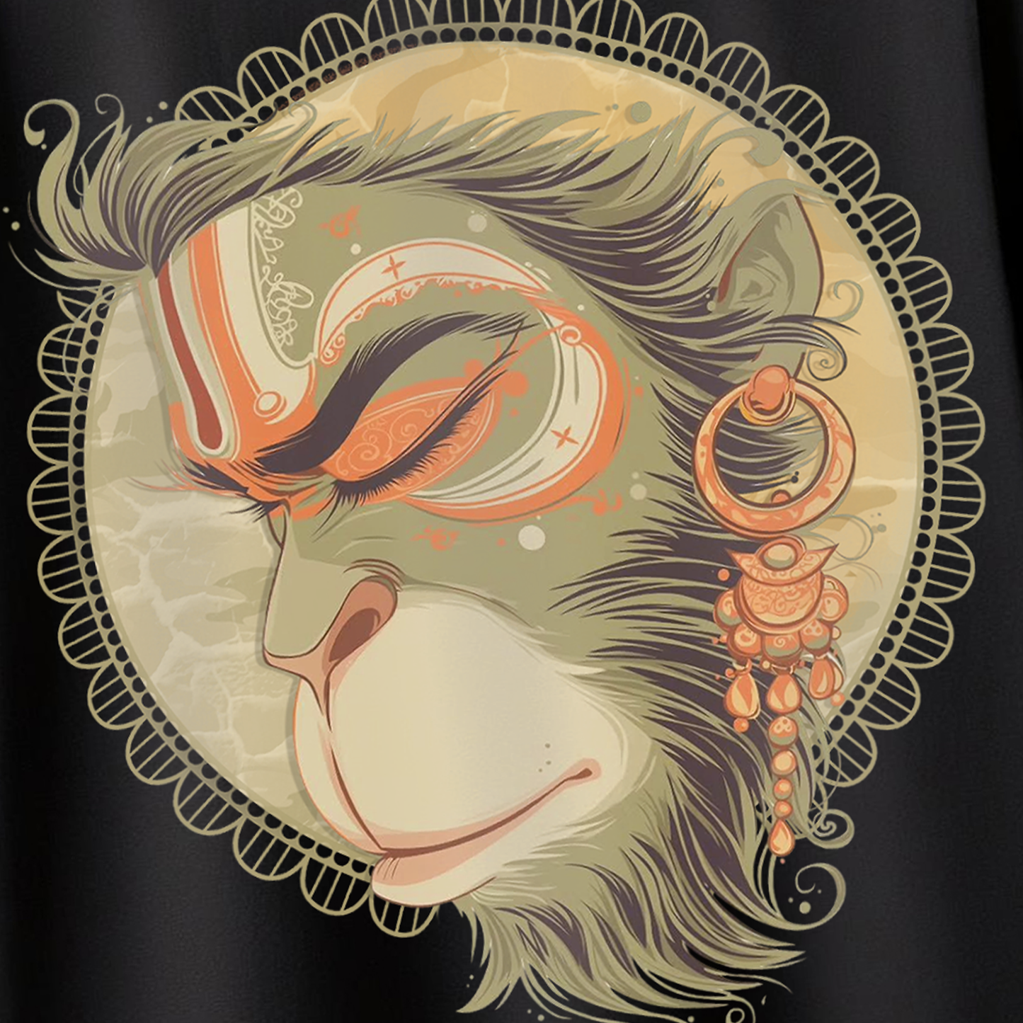 Jai Hanuman Black Oversized T-Shirt for Men & Boys | Jai Bajrangbali Graphic Printed Oversized T-Shirt