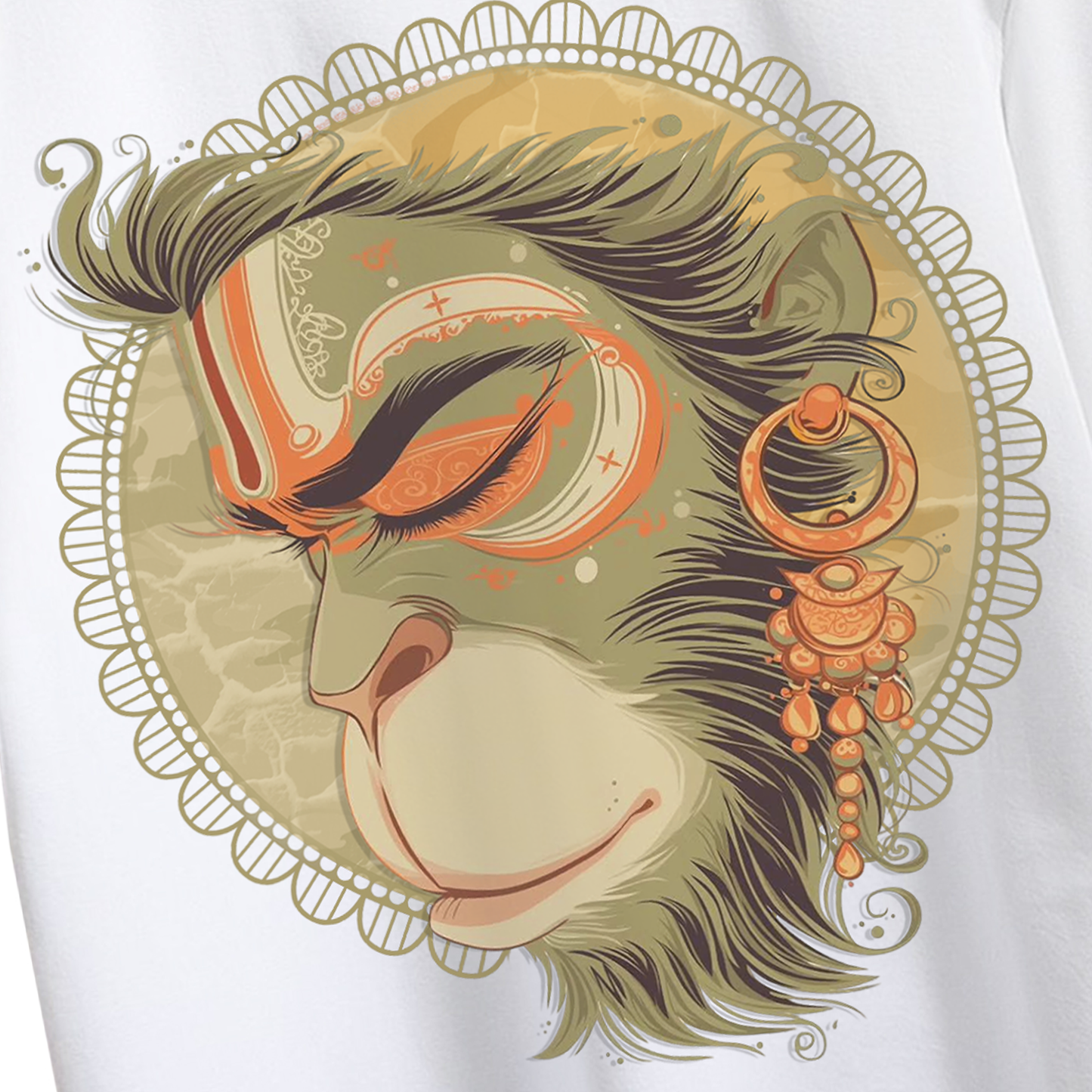 Jai Hanuman White Oversized T-Shirt for Men & Boys | Jai Bajrangbali Graphic Printed Oversized T-Shirt