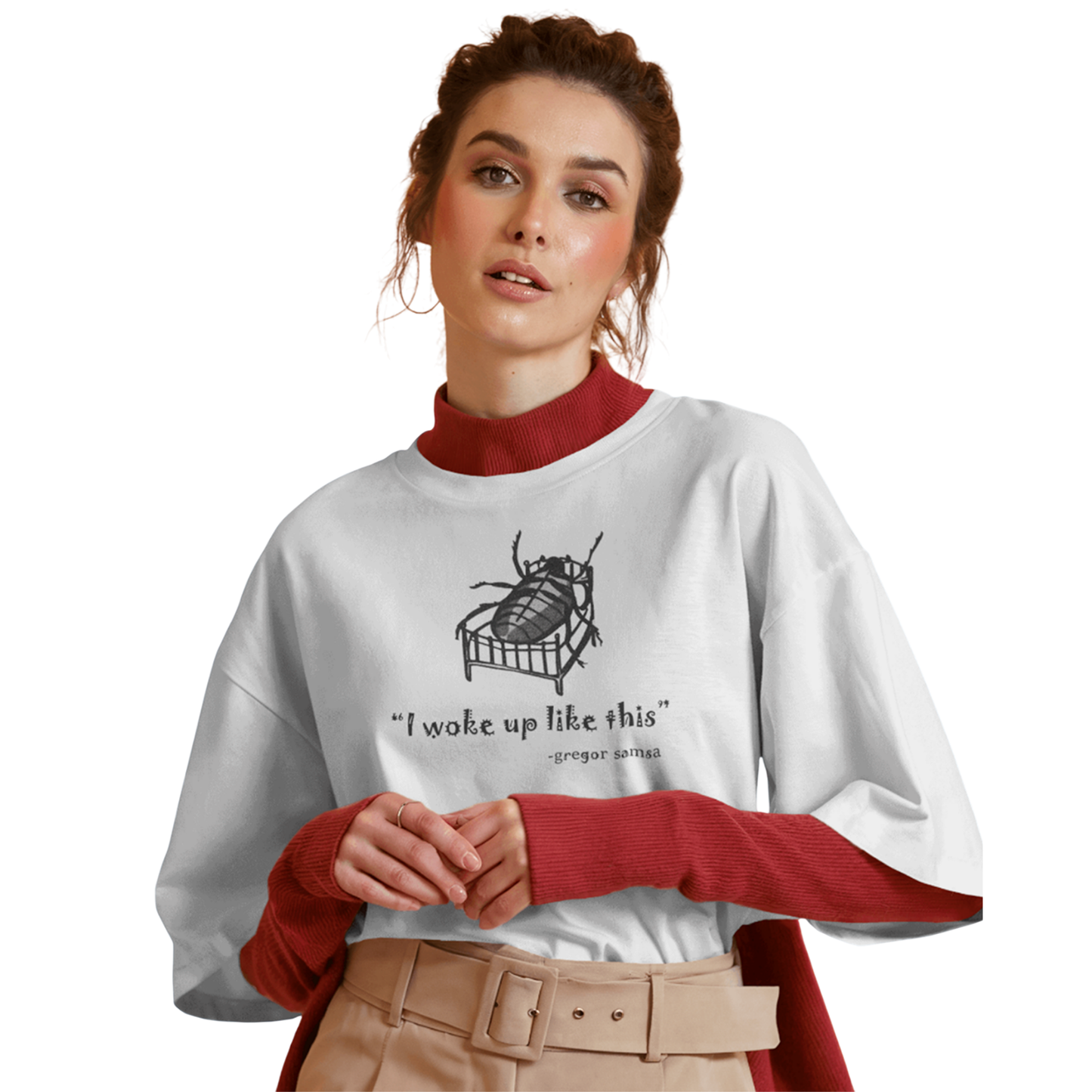 Kafka Oversized T-Shirt for Women – White Existential Graphic Tee