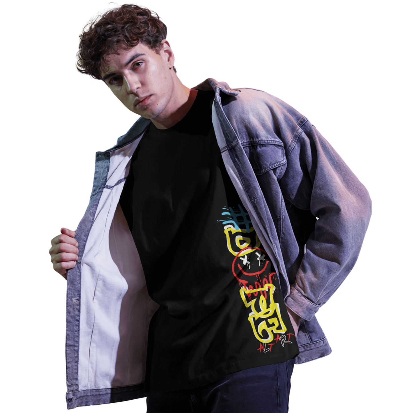 Dope Black Oversized T-Shirt for Men & Boys – Trendy Streetwear Tee Hip-Hop & Urban Fashion