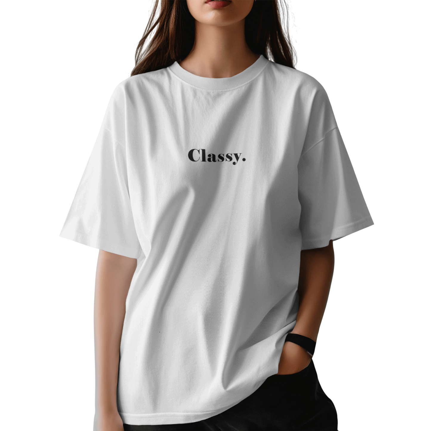 Classy White Oversized T-Shirt for Women & Girls - Minimal Aesthetic Streetwear