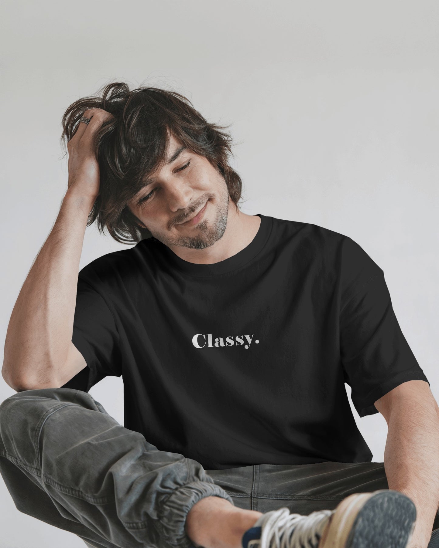 Classy Black Oversized T-Shirt for Men & Boys - Minimal Streetwear Fashion