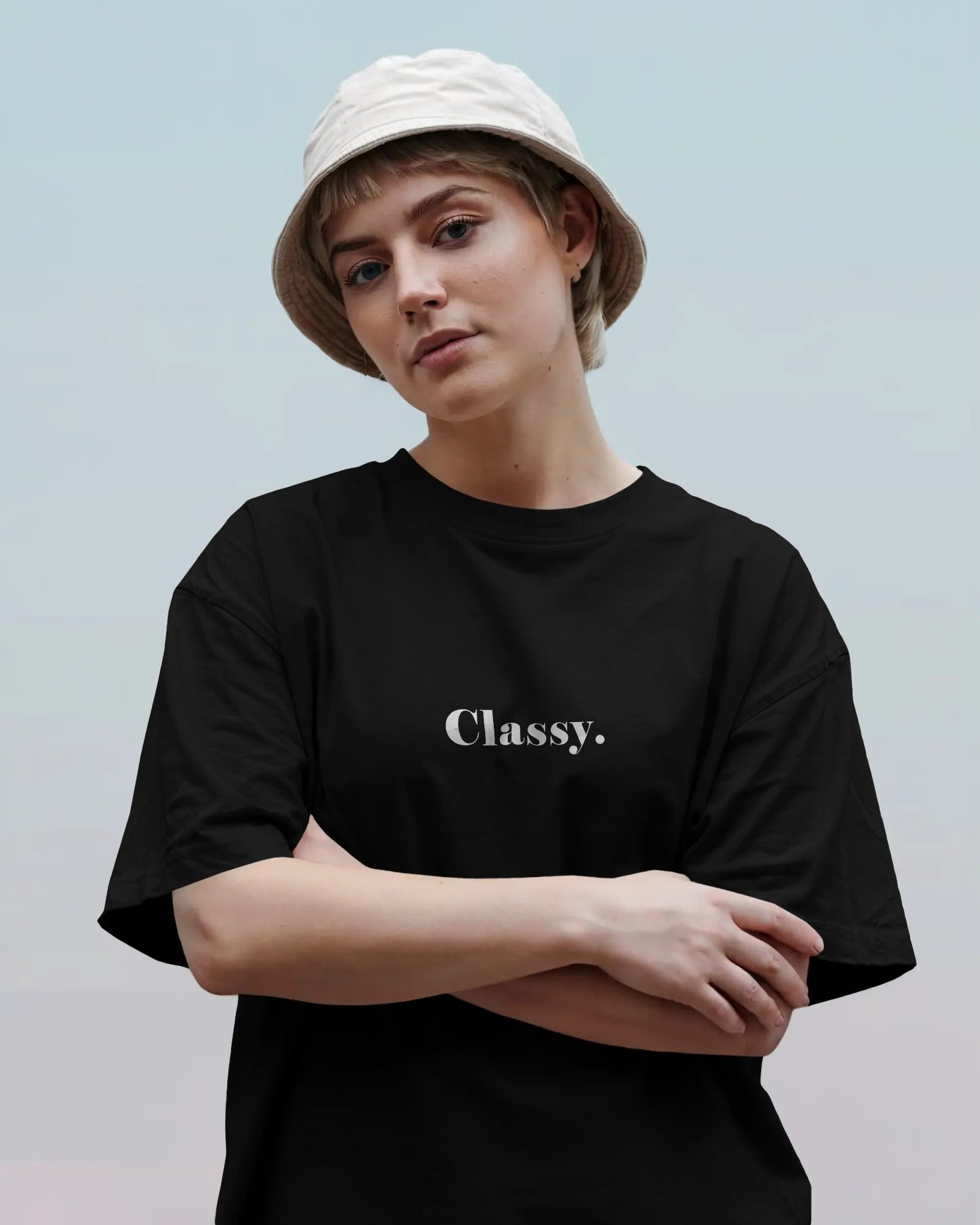 Classy Black Oversized T-Shirt for Women & Girls - Minimal Aesthetic Streetwear