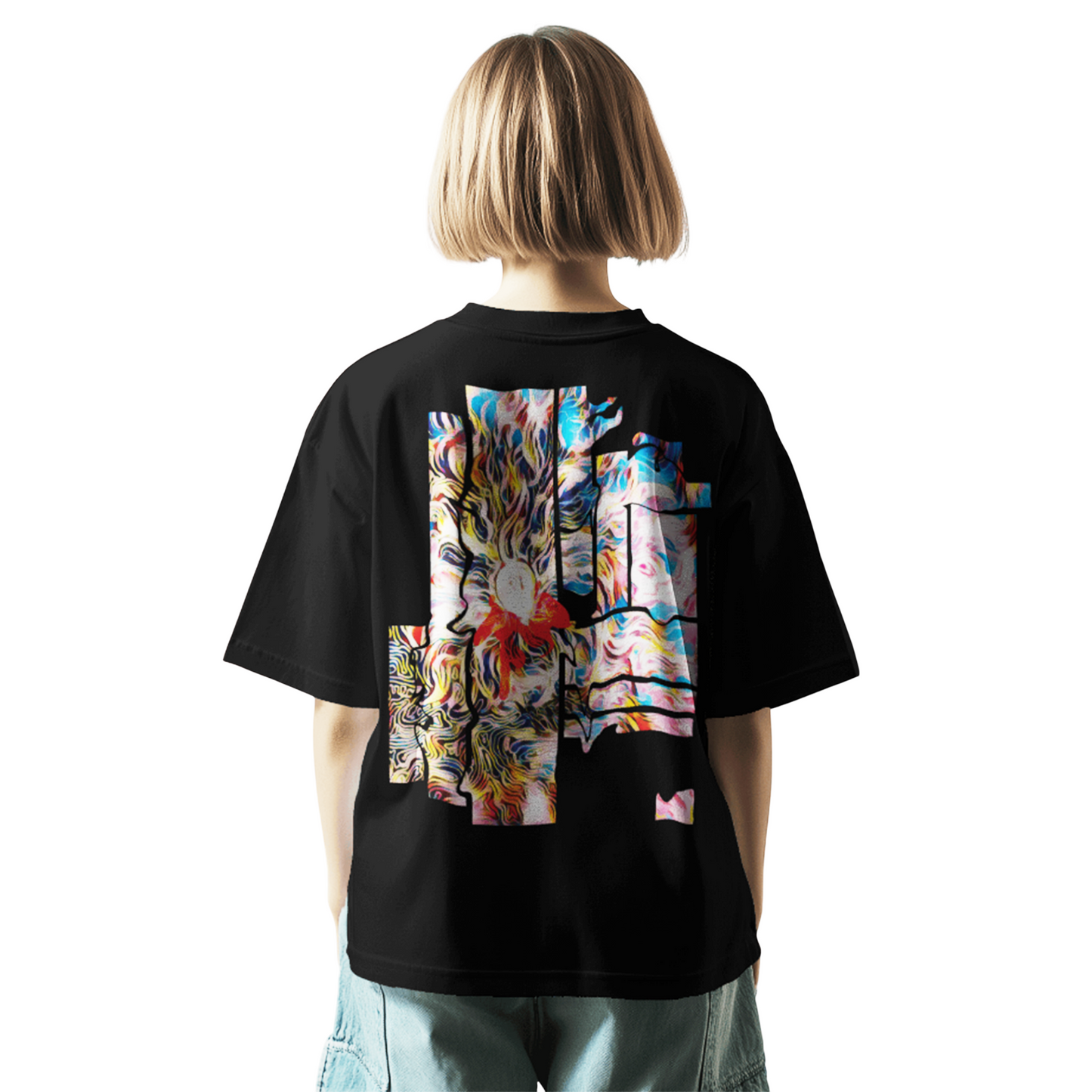 Abstract Art Oversized T-Shirt for Women & Girls - Exclusive Abstract Artwork T-shirt