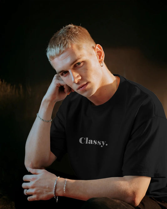 Classy Black Oversized T-Shirt for Men & Boys - Minimal Streetwear Fashion
