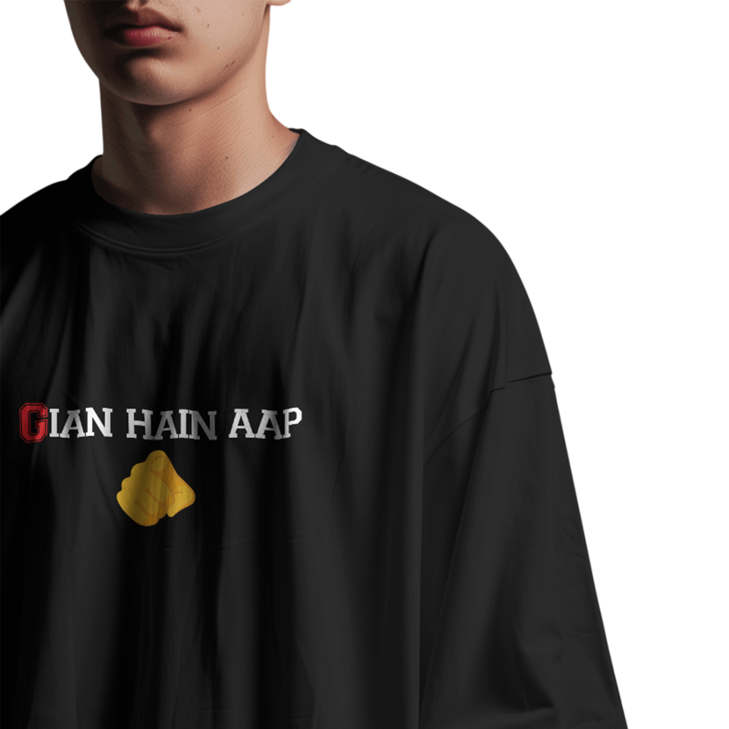 Gian Hai Aap Oversized T-Shirt for Men & Boys – Funny Hindi Graphic Tee