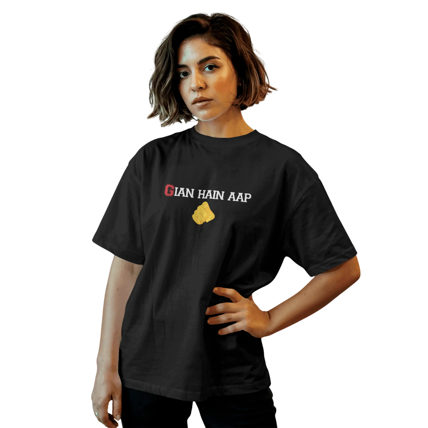 Gian Hai Aap Oversized T-Shirt for Women & Girls – Funny Hindi Graphic Tee