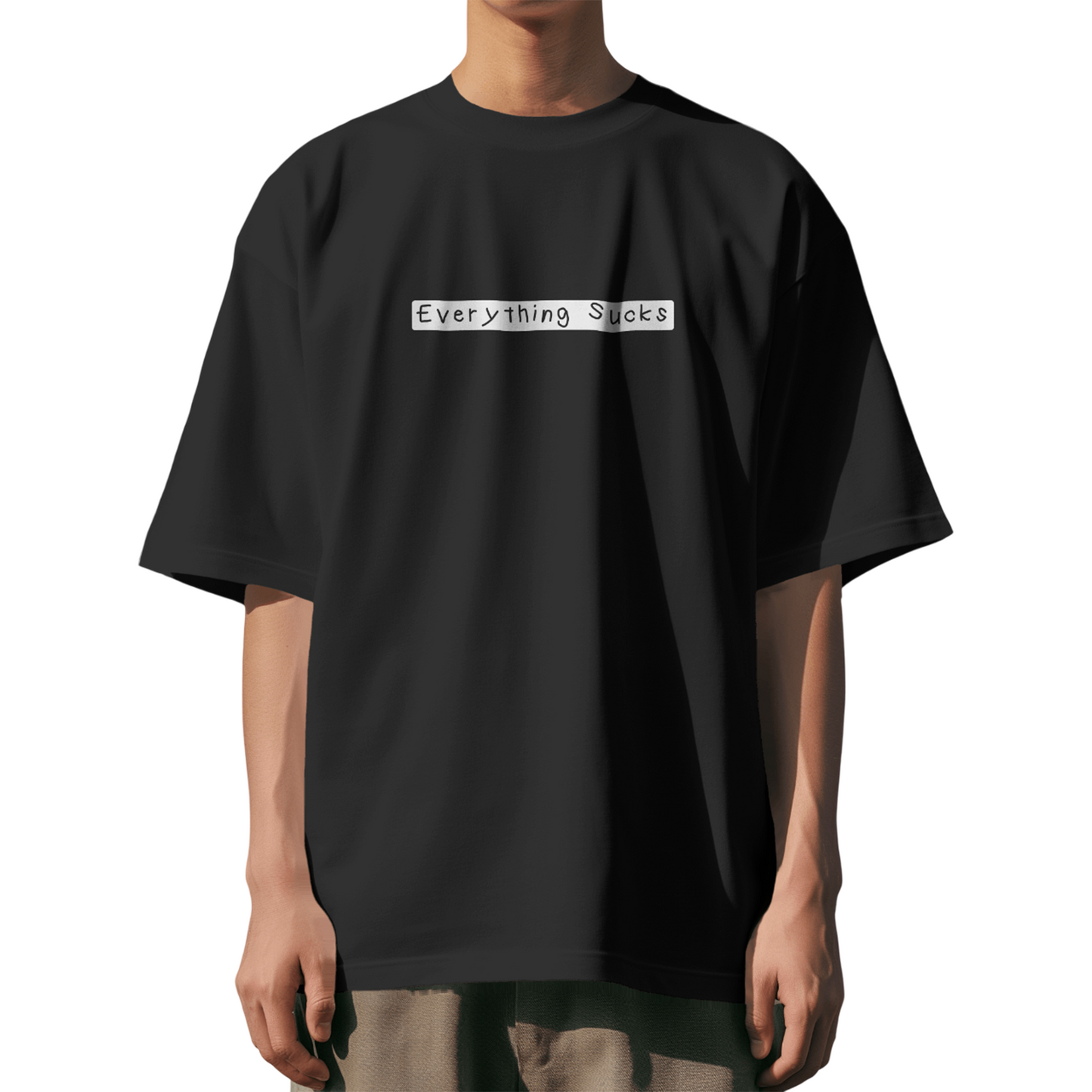 Everything Sucks Oversized T-Shirt for Men & Boys – Funny Quote Tee