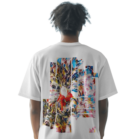 Abstract Art Oversized T-Shirt for Men & Boys White - Exclusive Abstract Artwork T-shirt