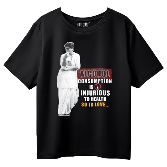 Shah Rukh Khan Black Oversized T-Shirt for Women | SRK Graphic Printed Streetwear Tee