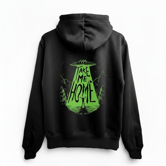 Alien Graphic Hoodie for Men | Black Graphic Printed Hoodie India