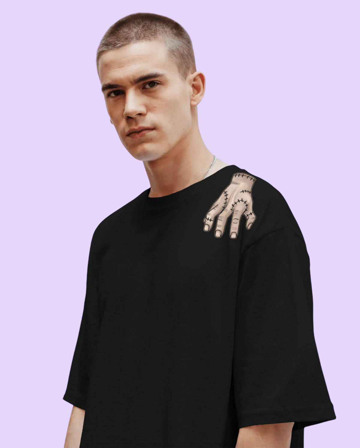 Wednesday Oversized Black T-Shirt for Men – Dark Streetwear Graphic Printed T-Shirt