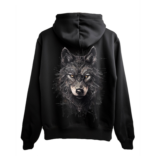 Wolf Hoodie for Men | Black Wolf Graphic Streetwear Hoodie India