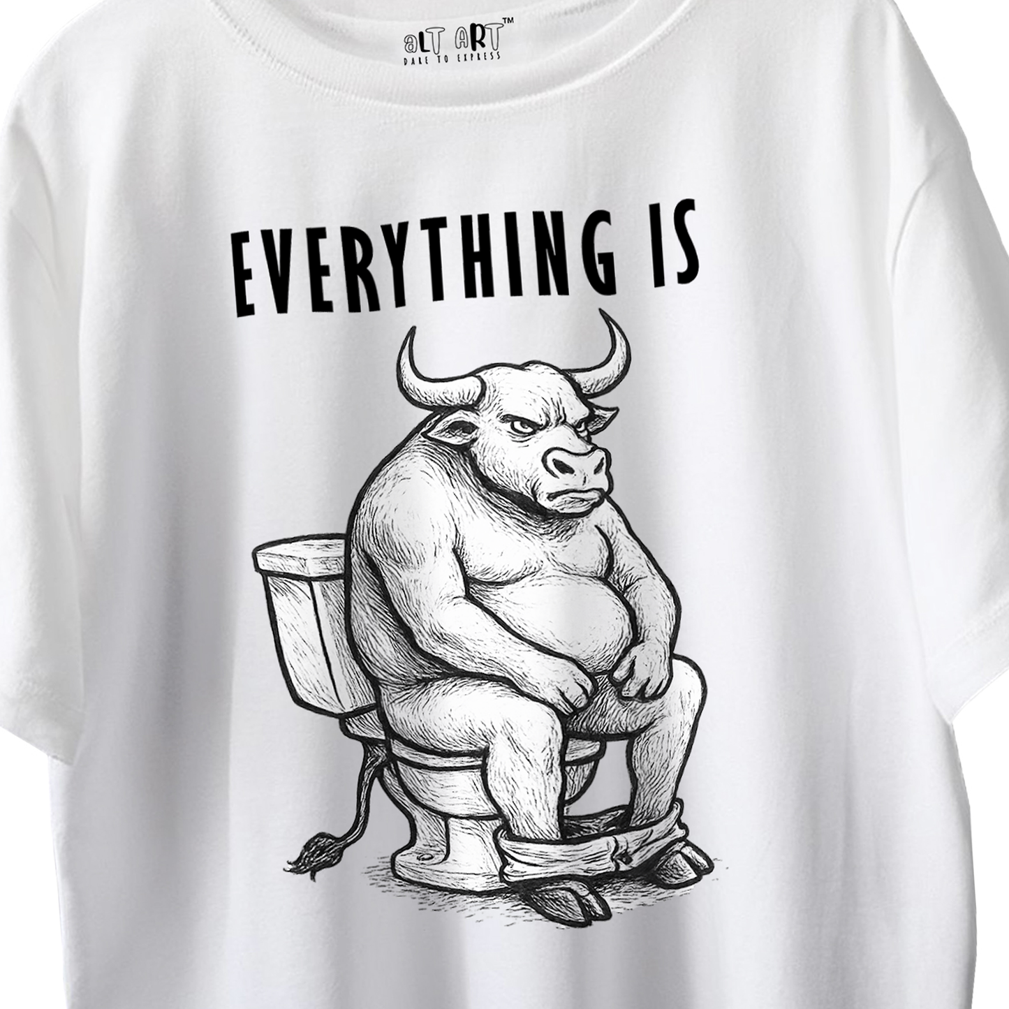 Funny Quote White Oversized T-Shirt for Men & Boys - Graphic Printed Oversized Fit 100% Cotton Tee