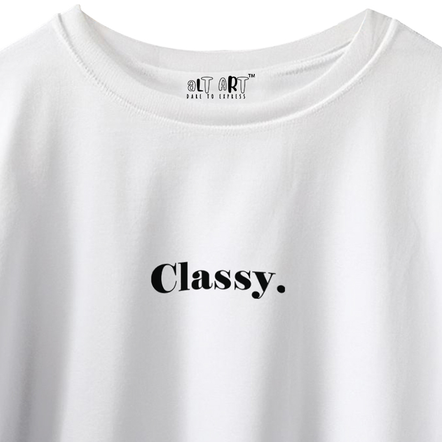 Classy White Oversized T-Shirt for Men & Boys - Minimalist Typography Tee