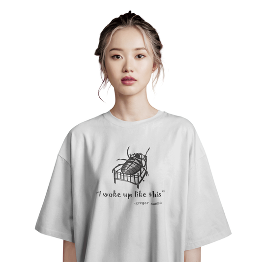 Kafka Oversized T-Shirt for Women – White Existential Graphic Tee