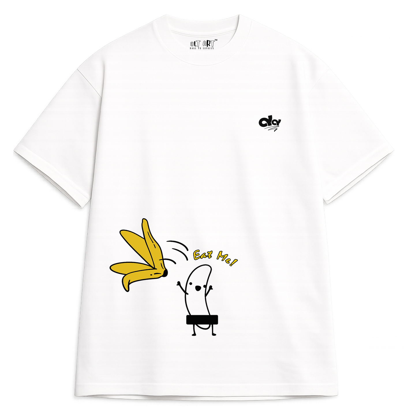Banana Graphic White Oversized T Shirt for Men | Funny Cartoon Oversized Tee