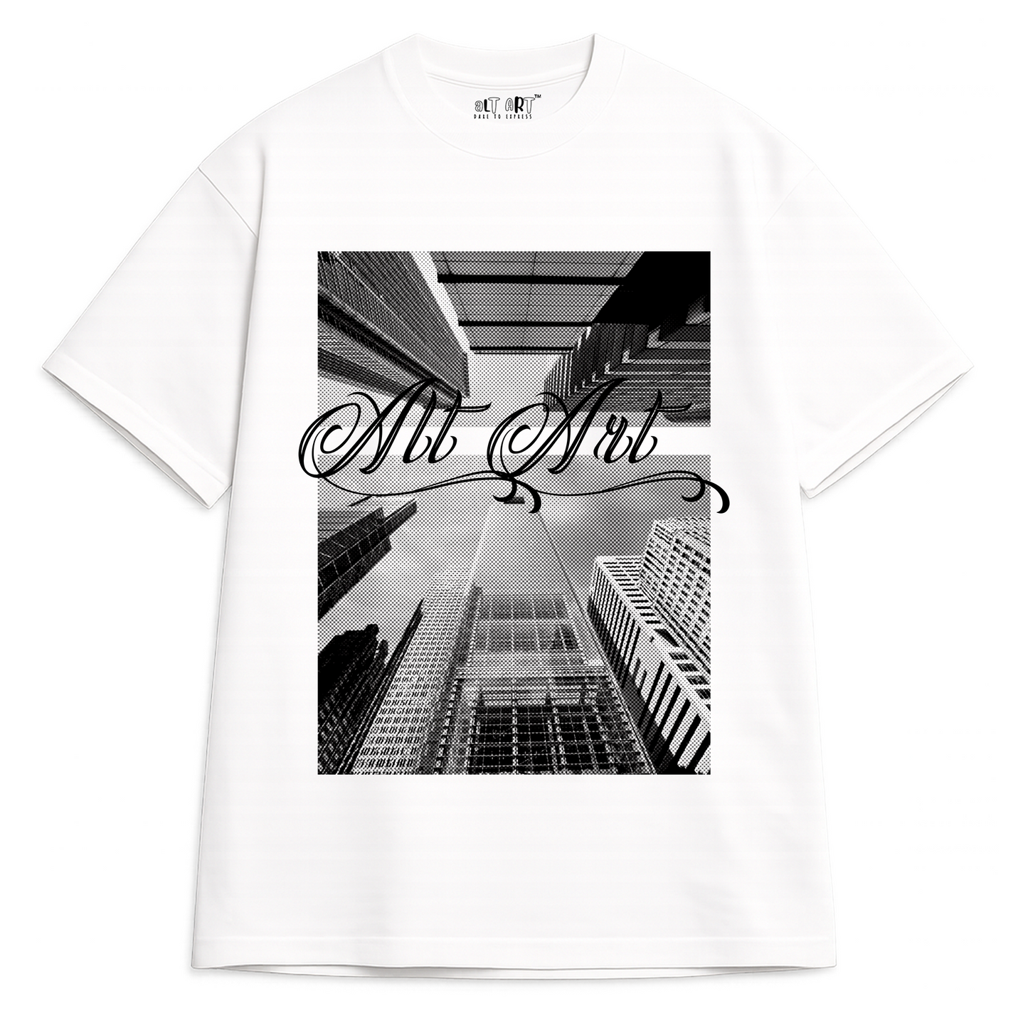 Cityscape Oversized T Shirt for Men | Gothic Urban Graphic Printed Oversized T Shirt | Boxy Fit Streetwear Cotton Tee