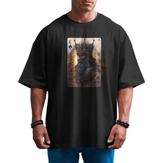 King of Spades Graphic Black Oversized T-Shirt for Men | Gothic T-Shirt for Men