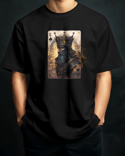 King of Spades Graphic Black Oversized T-Shirt for Men | Gothic T-Shirt for Men