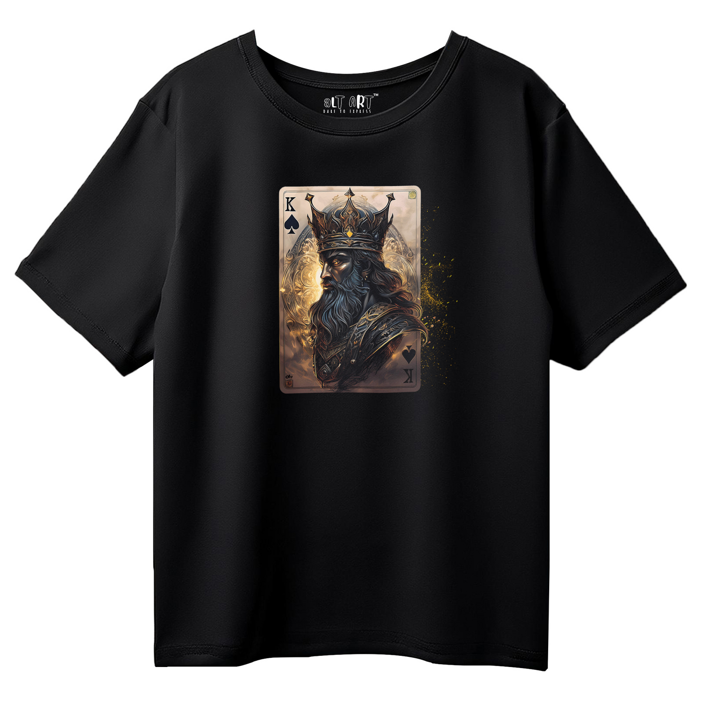 King of Spades Graphic Black Oversized T-Shirt for Men | Gothic T-Shirt for Men