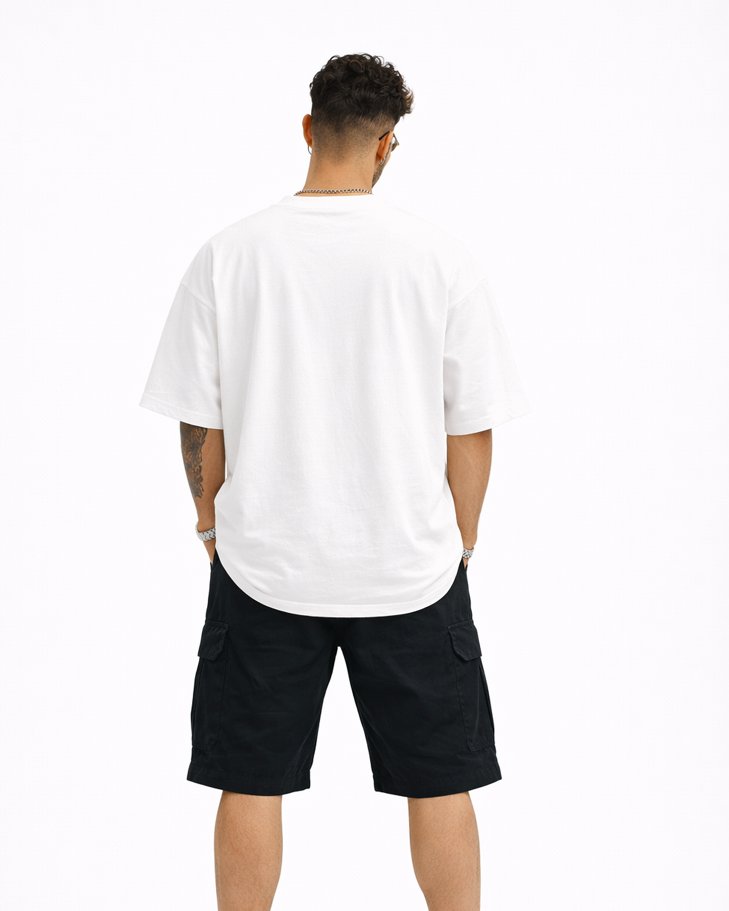 Alt Art Minimal Doodle Graphic White Oversized T Shirt for Men | Aesthetic Oversized T Shirt