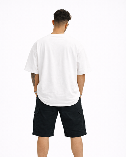 Alt Art Minimal Doodle Graphic White Oversized T Shirt for Men | Aesthetic Oversized T Shirt