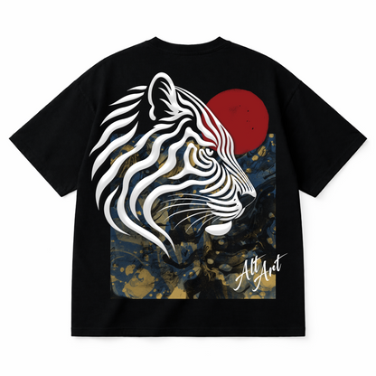 White Tiger Oversized T Shirt for Men | Japanese Tiger Graphic Printed Oversized T Shirt | Premium Boxy Fit Gothic Streetwear Tee