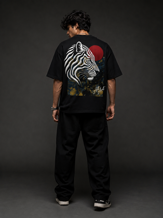 White Tiger Oversized T Shirt for Men | Japanese Tiger Graphic Printed Oversized T Shirt | Premium Boxy Fit Gothic Streetwear Tee