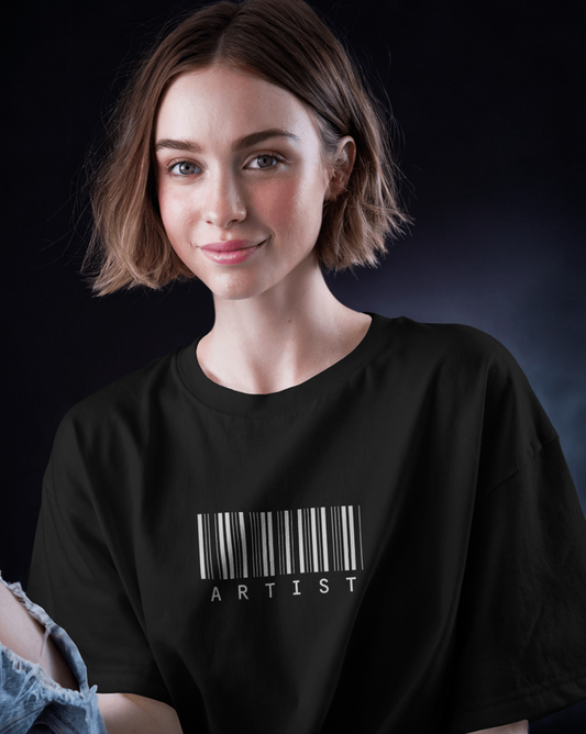 Artist Quote Black Oversized T-Shirt for Women | Artistic Streetwear Graphic Tee