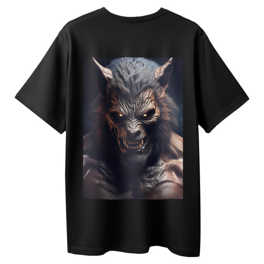Beast Within Black Oversized Graphic T-Shirt for Men & Boys - Werewolf Streetwear T-shirt