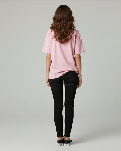 Okay Boomer Baby Pink Oversized T-Shirt for Women | Funny Oversized T-Shirt