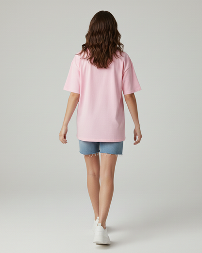 Pink Flag Pink Oversized T-Shirt for Women | Funny Oversized T-Shirt