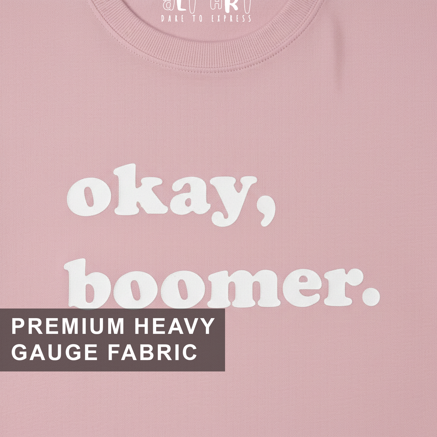 Okay Boomer Baby Pink Oversized T-Shirt for Women | Funny Oversized T-Shirt